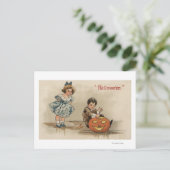 Halloween GreetingCarving Pumpkin Postkarte (Stehend Vorderseite)