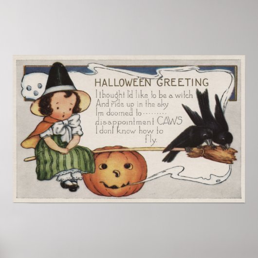 Halloween GreetingCrows Poster (Vorne)