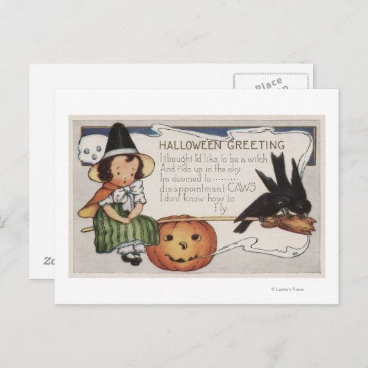 Halloween GreetingCrows Postkarte (Vorne/Hinten)