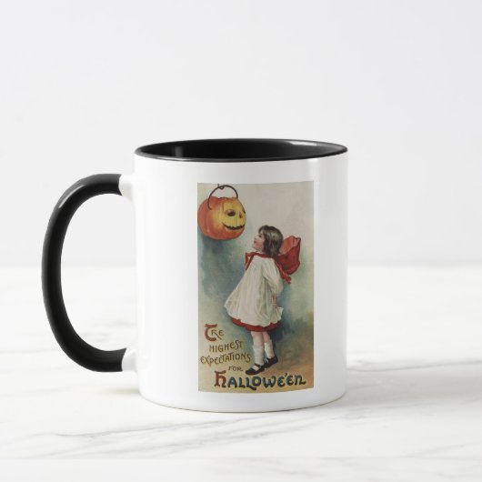 Halloween GreetingGirl in Rot und Weiß Tasse (Links)