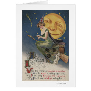 Halloween GreetingHexe in Flight