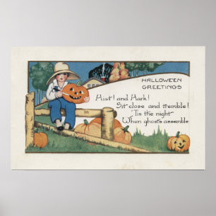 Halloween GreetingHist und Hark Poster