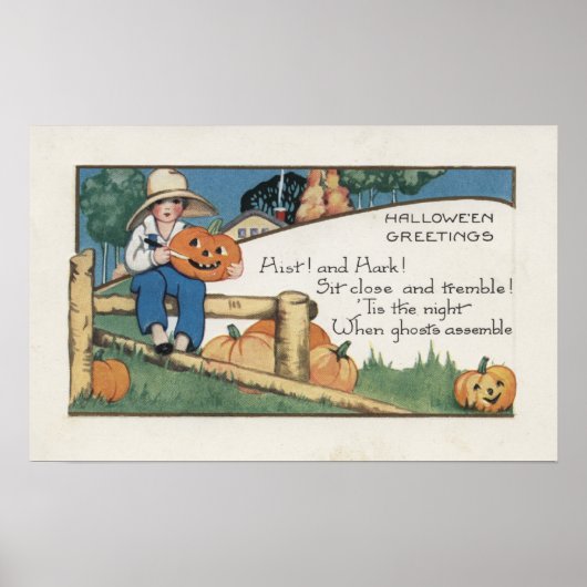 Halloween GreetingHist und Hark Poster (Vorne)