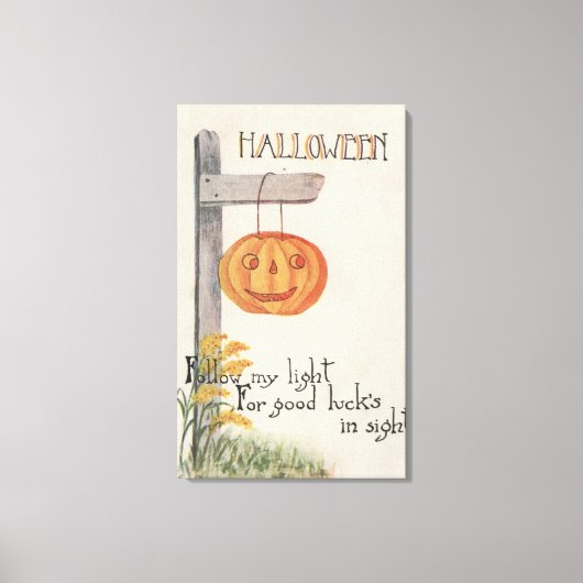 Halloween GreetingJack-O-Lantern auf Post Leinwanddruck (Vorderseite)