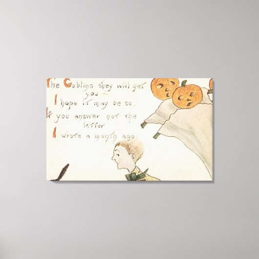 Halloween GreetingJack-O-Lantern-Geister Leinwanddruck (Vorderseite)