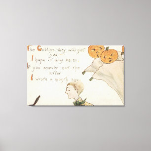 Halloween GreetingJack-O-Laterne Geister Leinwanddruck