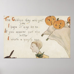 Halloween GreetingJack-O-Laterne Geister Poster
