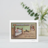Halloween GreetingKid in Bed Postkarte (Stehend Vorderseite)