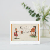 Halloween GreetingKid on Fence Postkarte (Stehend Vorderseite)