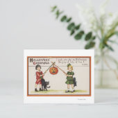 Halloween GreetingPumpkin on Stick Postkarte (Stehend Vorderseite)