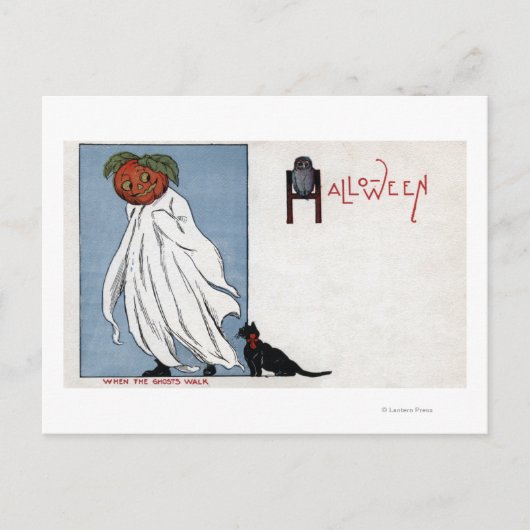 Halloween GreetingPumpkin unter Sheet Postkarte (Vorderseite)