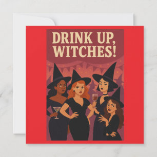 Halloween Greetings Card - Sassy Witz Party Karte