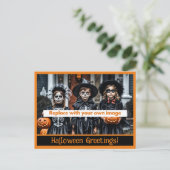 Halloween Greetings Foto Postkarten (Stehend Vorderseite)