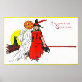 Halloween Greetings Hexe Poster (Vorne)