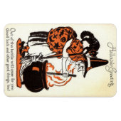 Hallowe'en Greetings Hexe und Kettle Vintag Magnet (Horizontal)