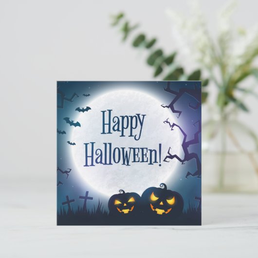 Halloween Greetings Karte (Stehend Vorderseite)