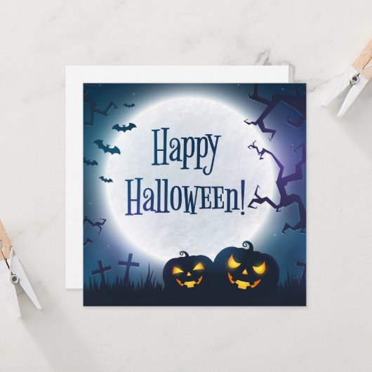 Halloween Greetings Karte (Vorderseite/Rückseite Beispiel)