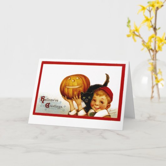 Hallowe'en Greetings Karte (Gelbe Blume)