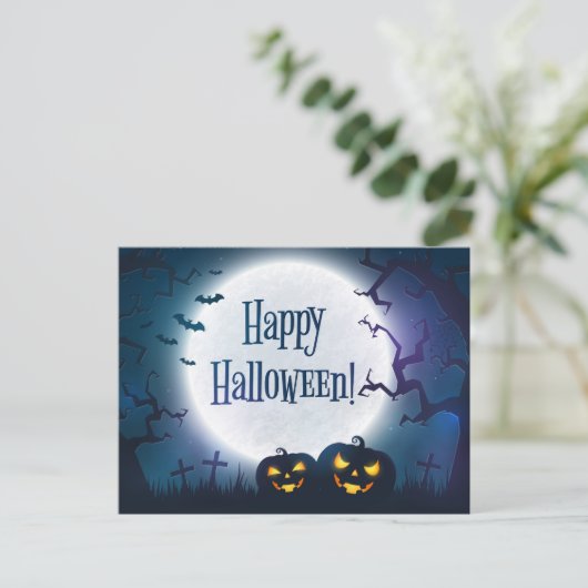 Halloween Greetings Postkarte (Stehend Vorderseite)