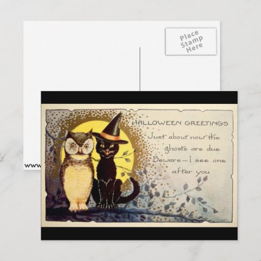 Halloween Greetings Postkarte (Vorne/Hinten)