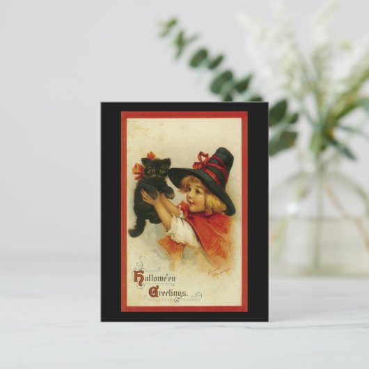 Halloween Greetings Postkarte (Stehend Vorderseite)