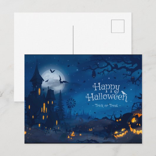 Halloween Greetings Postkarte (Vorne/Hinten)