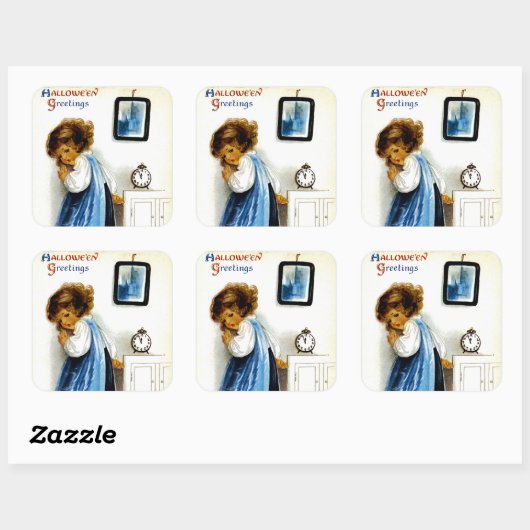 Halloween Greetings Quadratischer Aufkleber (Blatt)