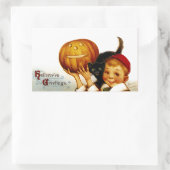 Hallowe'en Greetings Rechteckiger Aufkleber (Tasche)