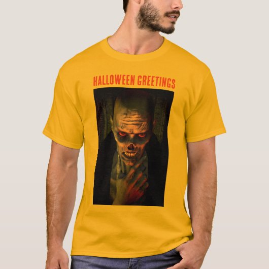 Halloween Greetings. Zombie T-Shirt (Vorderseite)