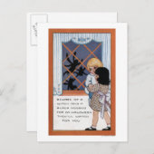 Halloween GreetingSpiders am Fenster Postkarte (Vorne/Hinten)