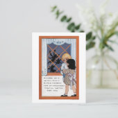 Halloween GreetingSpiders am Fenster Postkarte (Stehend Vorderseite)