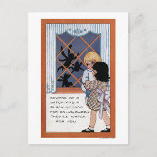 Halloween GreetingSpiders am Fenster Postkarte