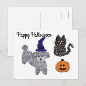 Halloween Grey Poodle #1 Postcard Postkarte (Vorne/Hinten)