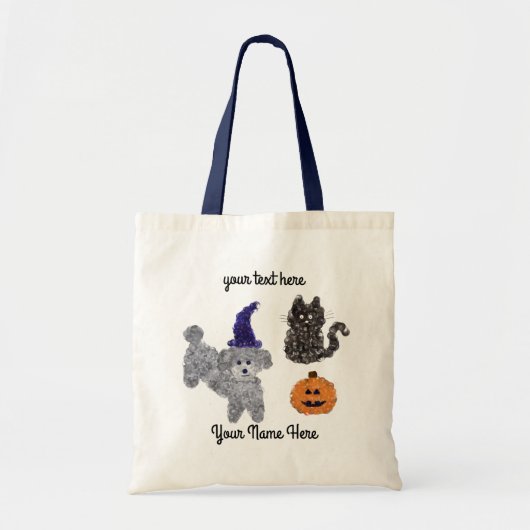 Halloween Grey Poodle #1 Tote Bag Tragetasche (Vorne)