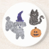Halloween Grey Poodle #1 Untersetzer (Vorne)