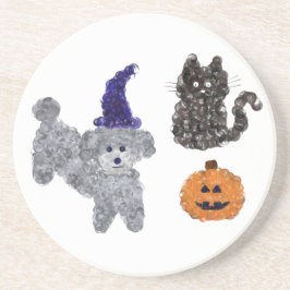 Halloween Grey Poodle #1 Untersetzer