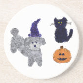 Halloween Grey Poodle #2 Untersetzer (Vorne)
