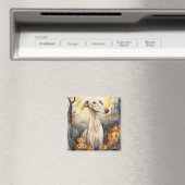 Halloween Greyhound mit Pumpkins Beängstigend Magnet (In Situ (Geschirrspüler))