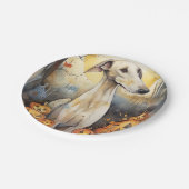 Halloween Greyhound mit Pumpkins Beängstigend Pappteller (Schrägansicht)