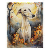 Halloween Greyhound mit Pumpkins Beängstigend Poster (Vorderseite)