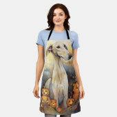 Halloween Greyhound mit Pumpkins Beängstigend Schürze (Getragen)