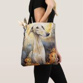 Halloween Greyhound mit Pumpkins Beängstigend Tasche (Von Nahem)