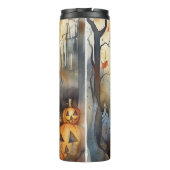 Halloween Greyhound mit Pumpkins Beängstigend Thermosbecher (Rückseite)