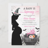 Halloween Gril Baby Shower Baby wird brauen Einladung (Vorderseite)