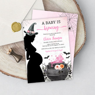 Halloween Gril Baby Shower Baby wird brauen Einladung