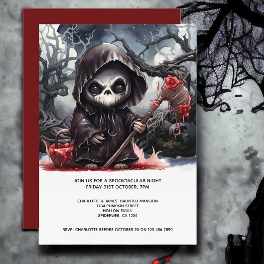 Halloween Grim Sensenmann Einladung