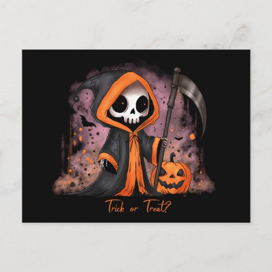Halloween Grim Sensenmann Feiertagspostkarte (Vorderseite)