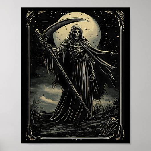 Halloween Grim Sensenmann Gothic Goth Poster (Vorne)