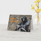 Halloween Grim Sensenmann individuell anpassbar Karte (Gelbe Blume)