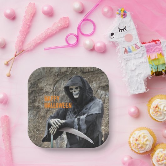 Halloween Grim Sensenmann individuell anpassbar Pappteller (Party)